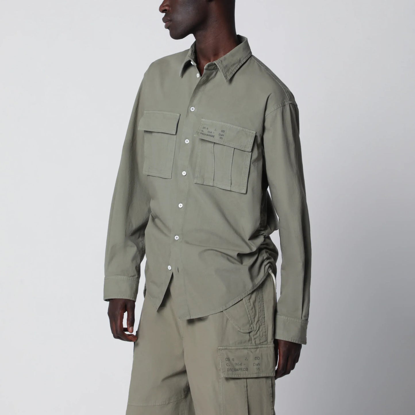 Dsquared2 - Military green cotton shirt