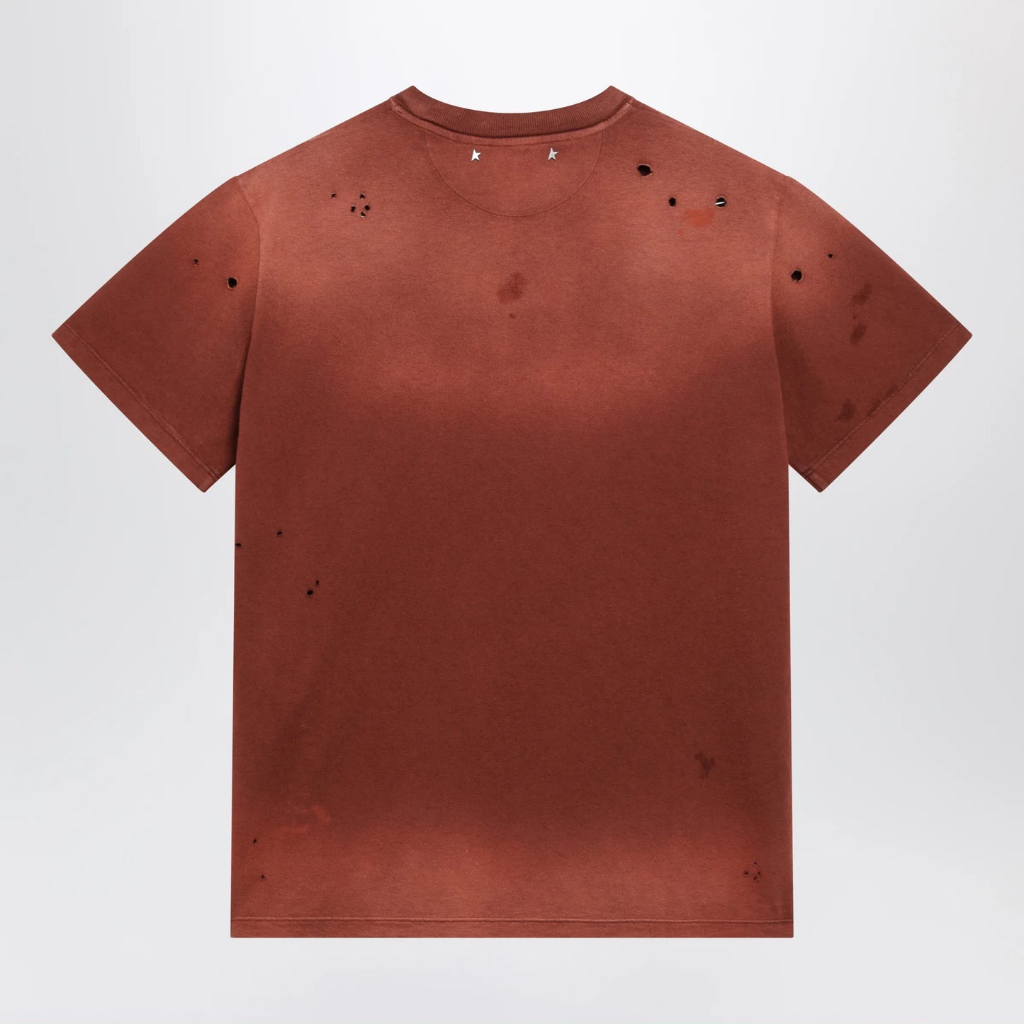 Golden Goose - Rust-colored cotton T-shirt with floral print