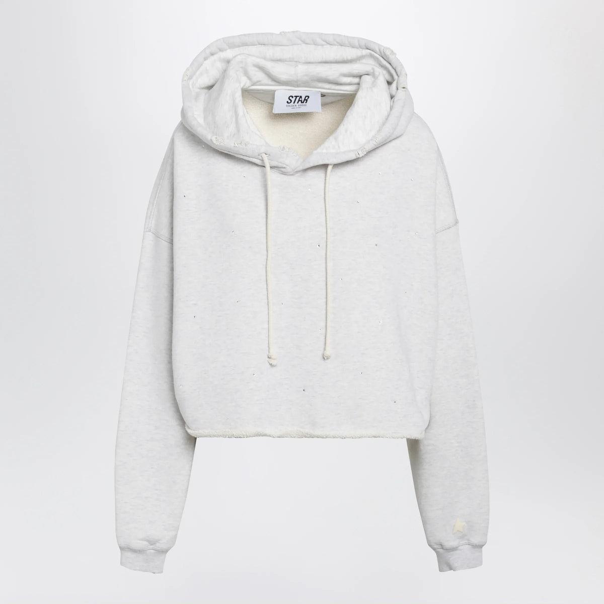 Golden Goose - Star sweatshirt with crystal embroidery in grey cotton