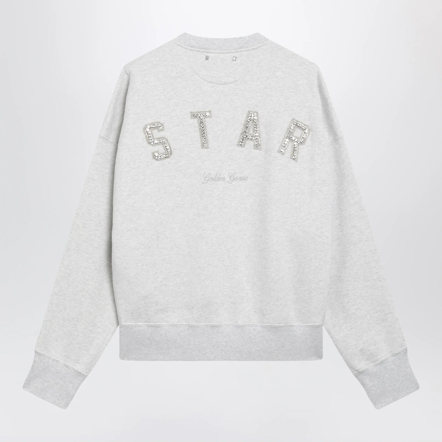 Golden Goose - Women's Star cropped oversized cotton hoodie in grey