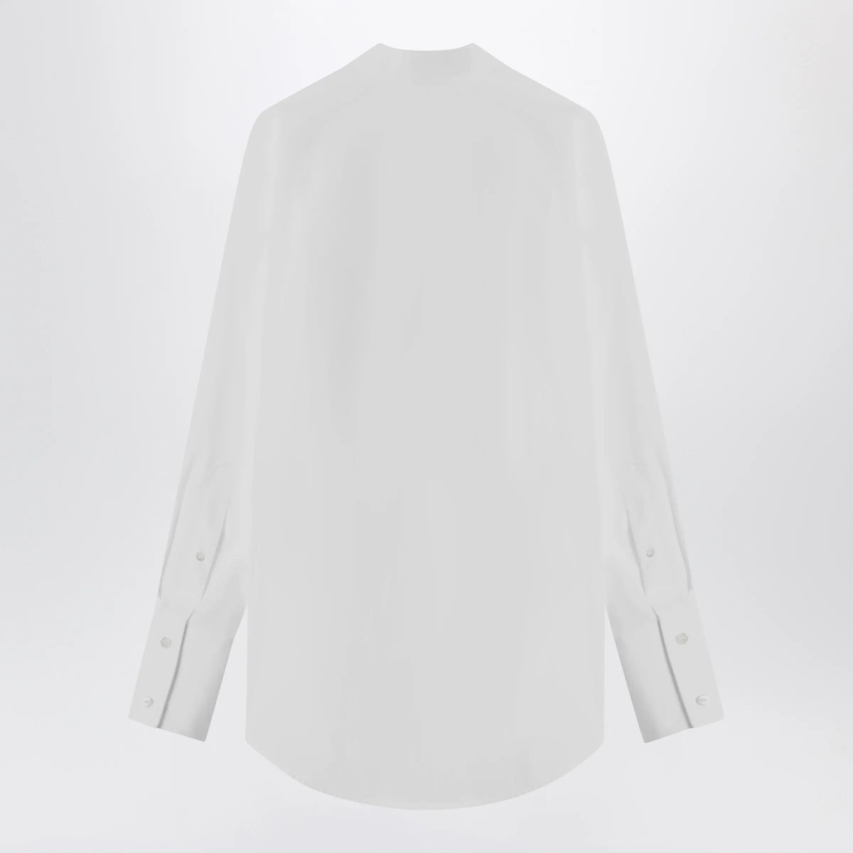 Maison Margiela - Deep V-neck cotton poplin shirt in white