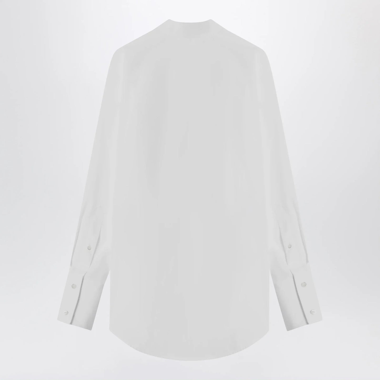 Maison Margiela - Deep V-neck cotton poplin shirt in white