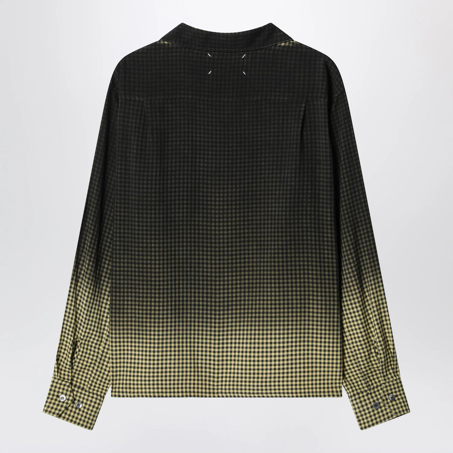 Maison Margiela - Gradient check viscose shirt in yellow and black