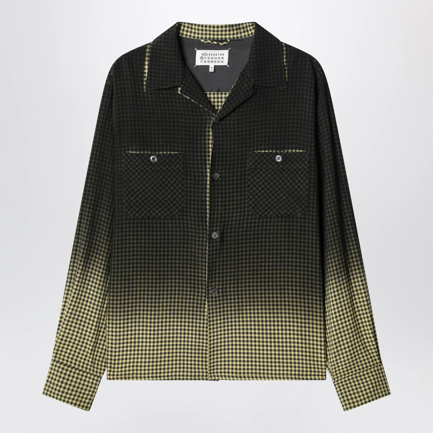 Maison Margiela - Gradient check viscose shirt in yellow and black