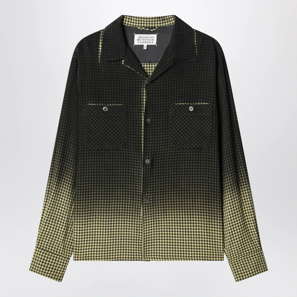 Maison Margiela - Gradient check viscose shirt in yellow and black