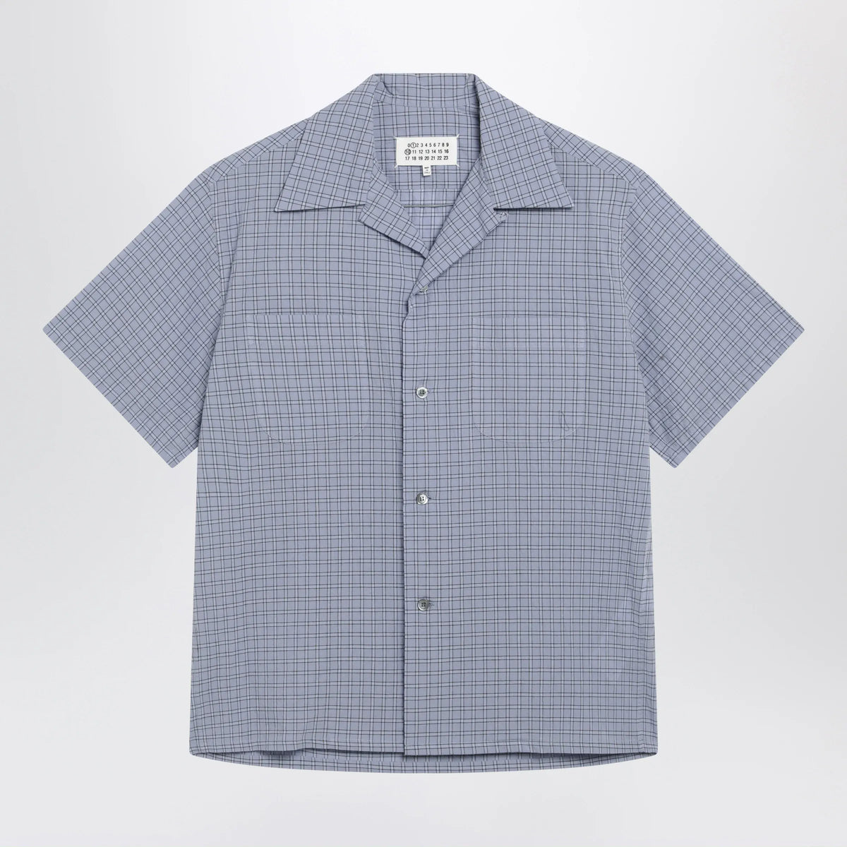 Maison Margiela - Light blue check bowling shirt