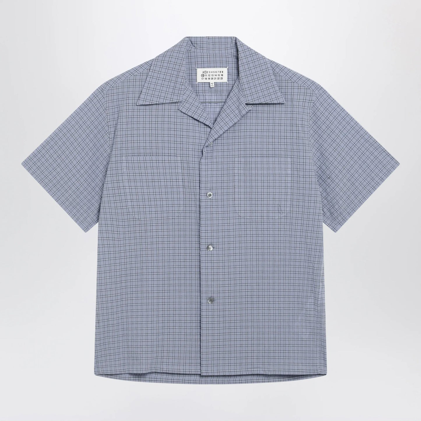 Maison Margiela - Light blue check bowling shirt