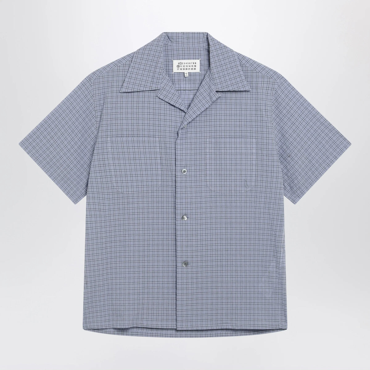 Maison Margiela - Light blue check bowling shirt