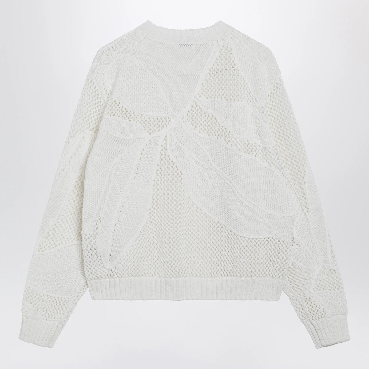 Max Mara - Embroidered cotton crewneck sweater in white