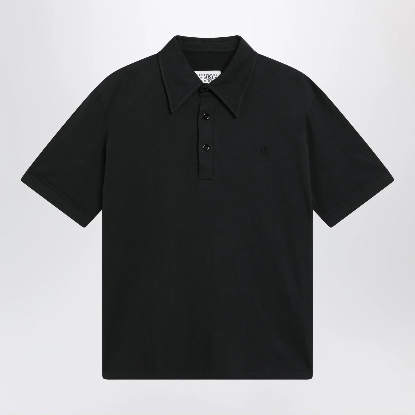 MM6 Maison Margiela - Black cotton polo shirt