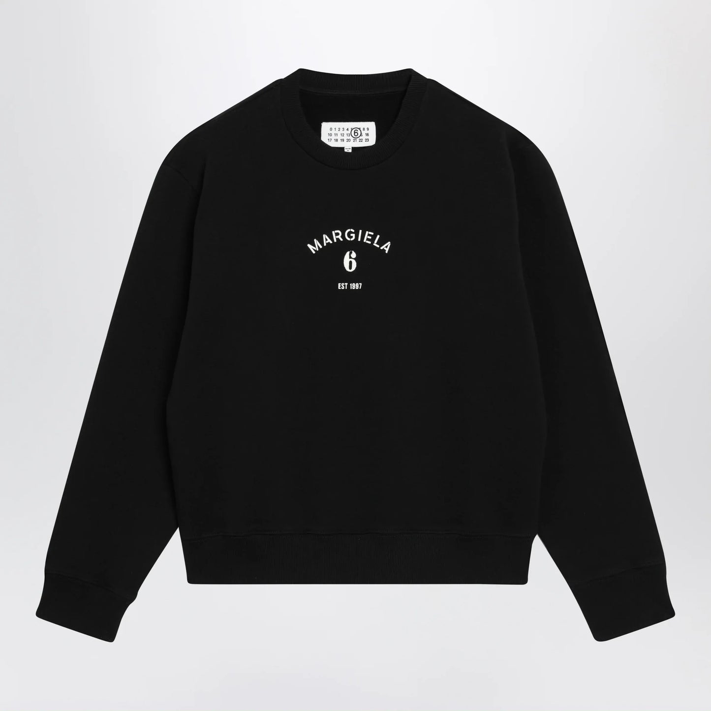 MM6 Maison Margiela - Numeric signature crewneck sweatshirt in black cotton