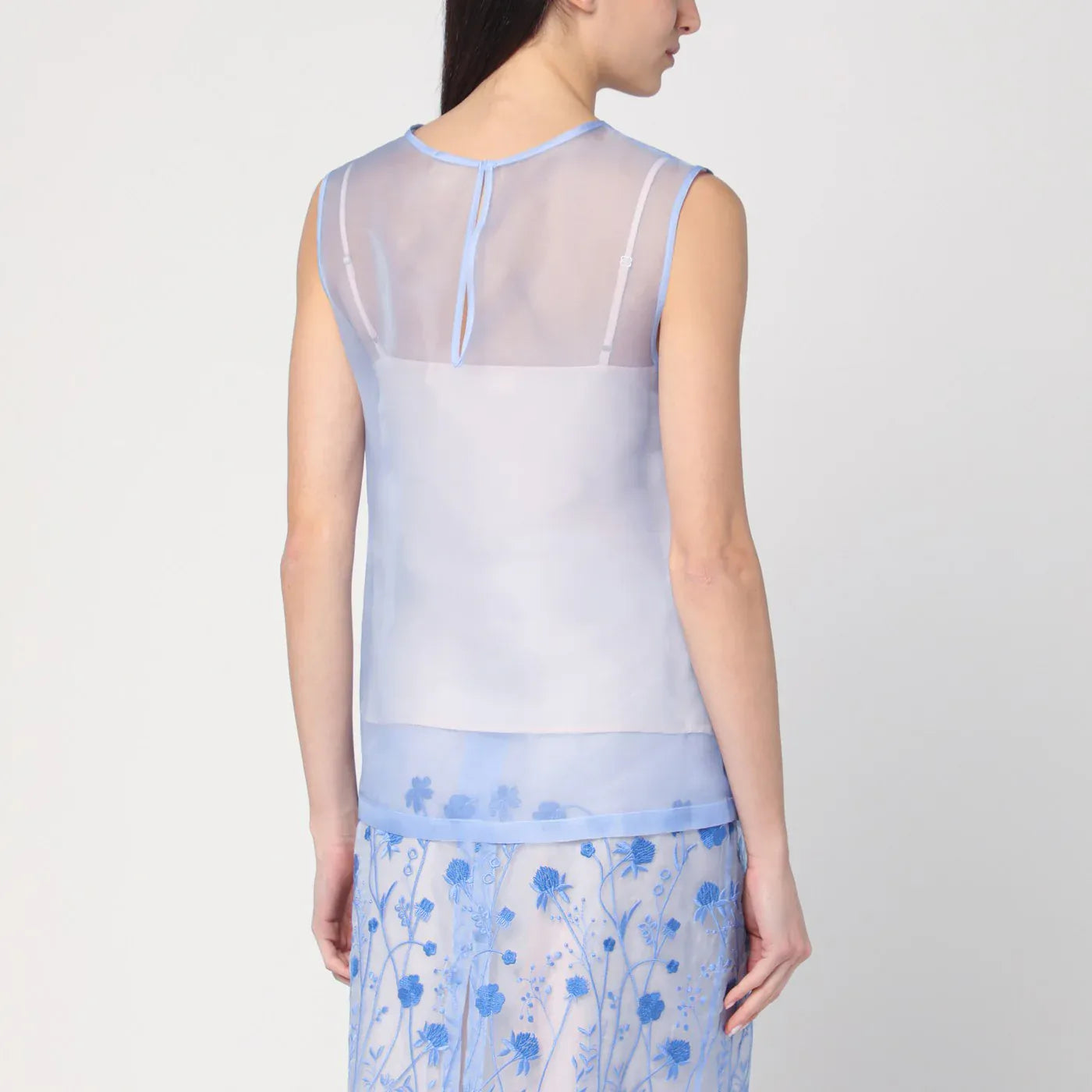 P.A.R.O.S.H. - Sky blue tank top in silk