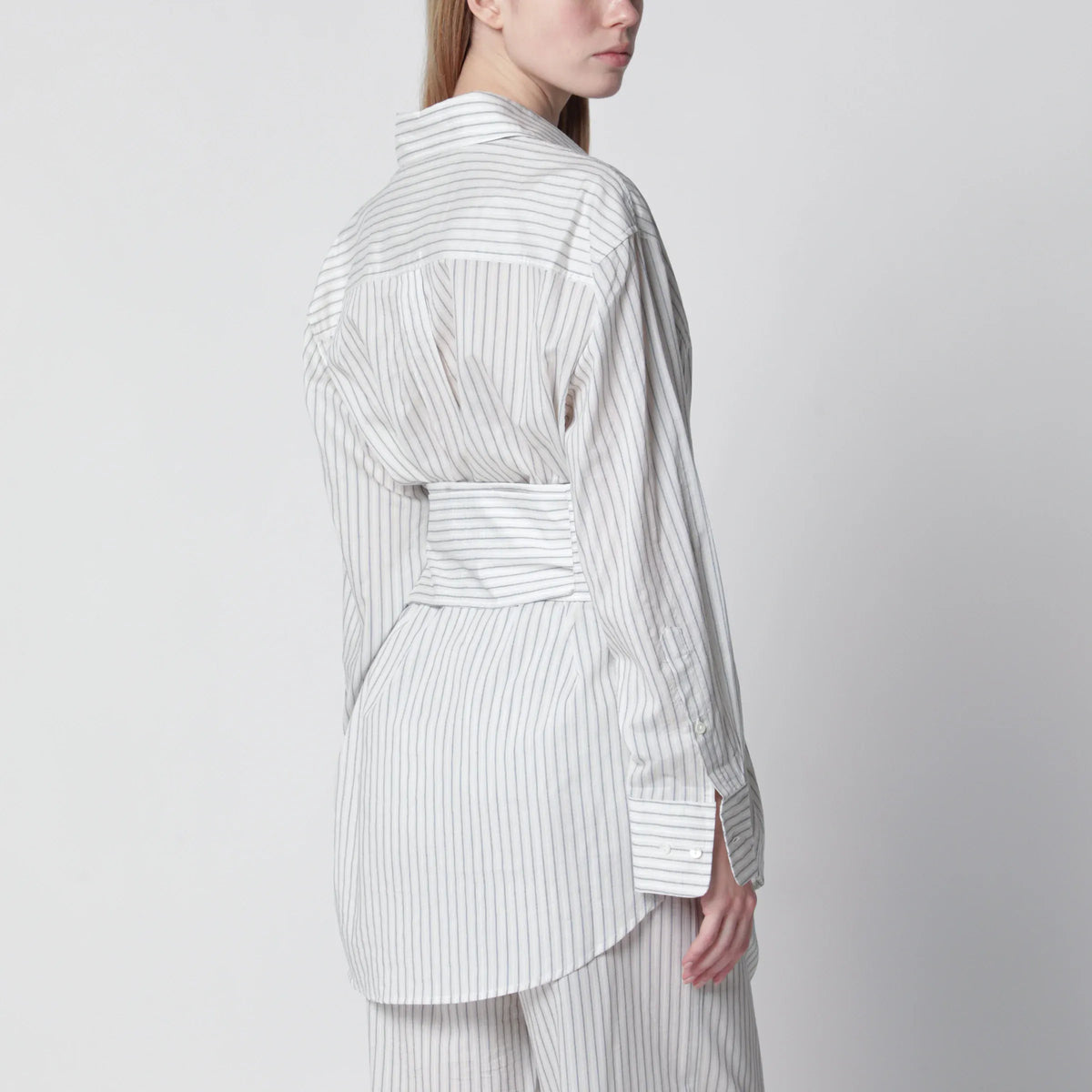 Róhe - Silk striped shirt with belt