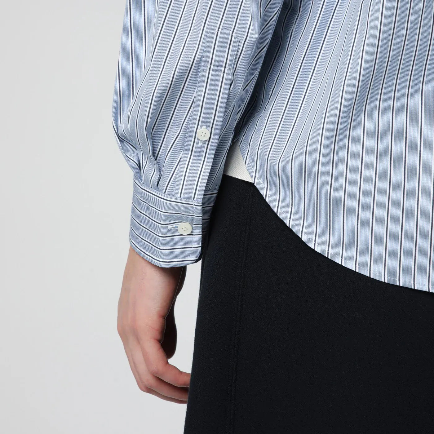 Sacai - Light blue striped cotton shirt