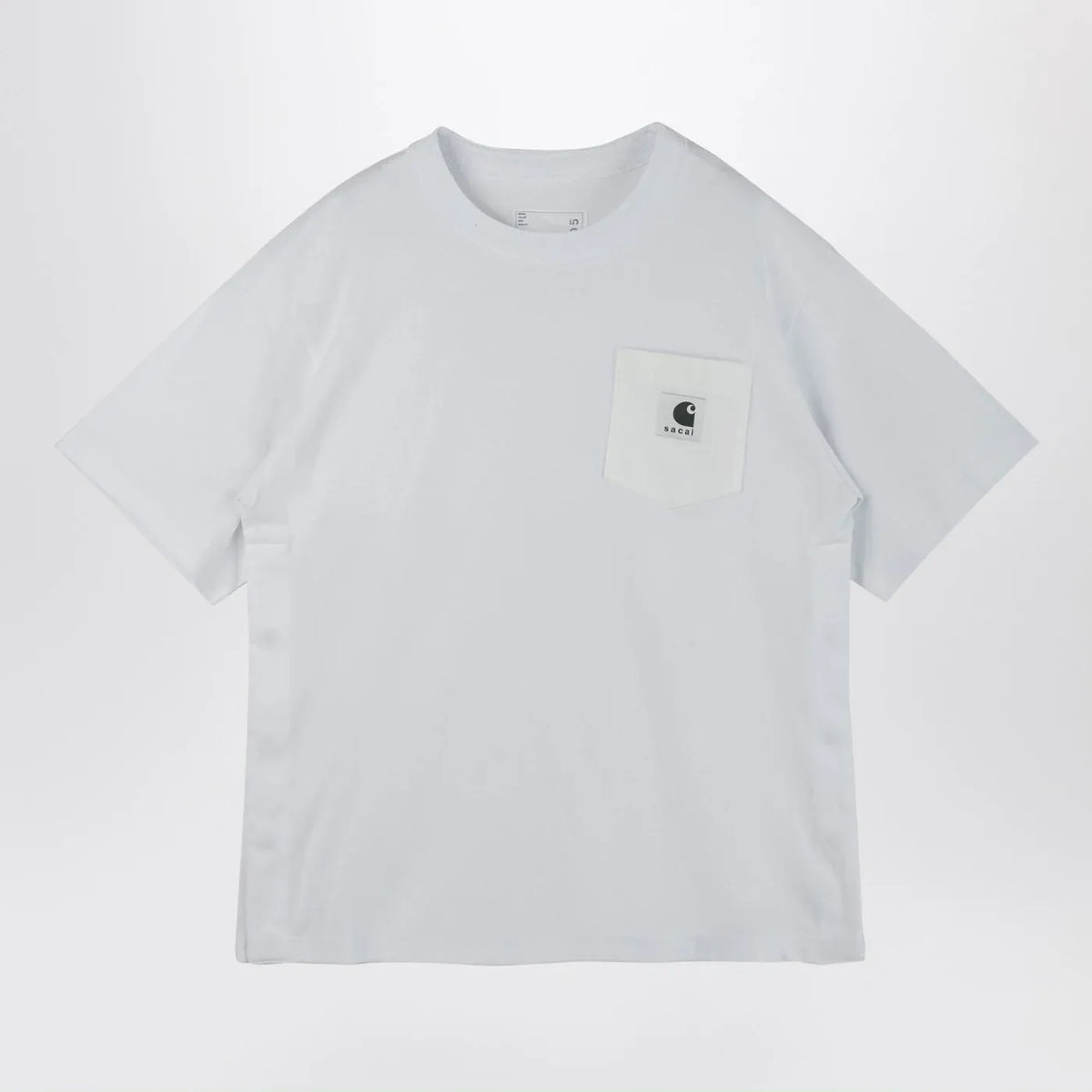 Sacai x Carhartt WIP - White cotton T-shirt with logo patch