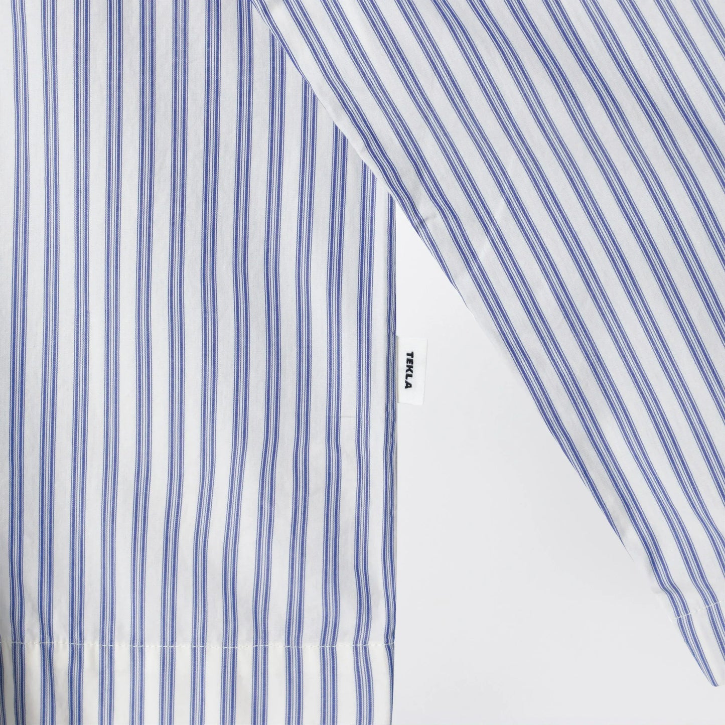 Tekla - White/light blue striped pajama shirt