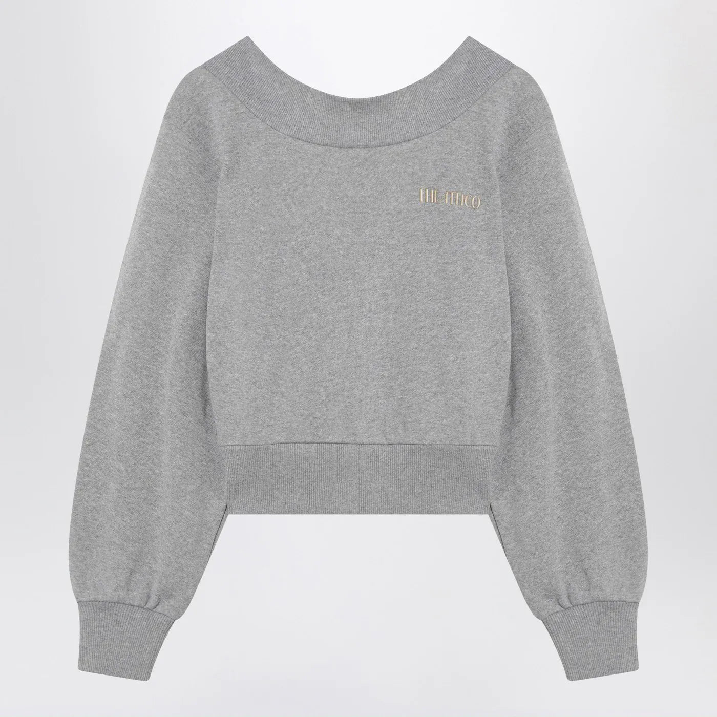 The Attico - Gray mélange/beige sweatshirt with cut out