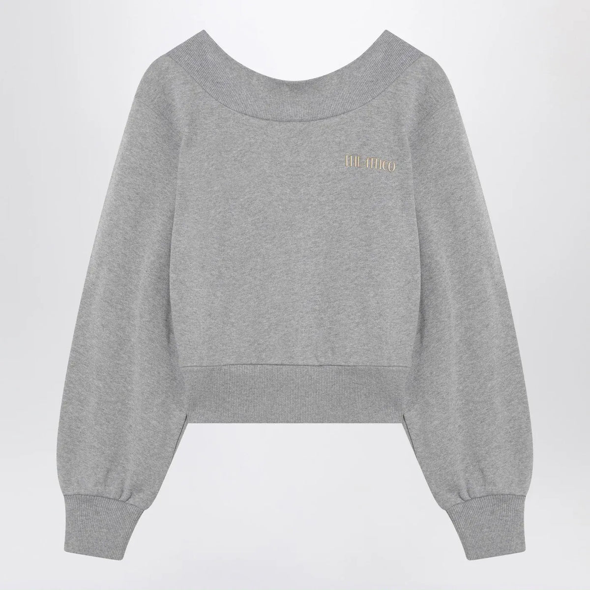 The Attico - Gray mélange/beige sweatshirt with cut out