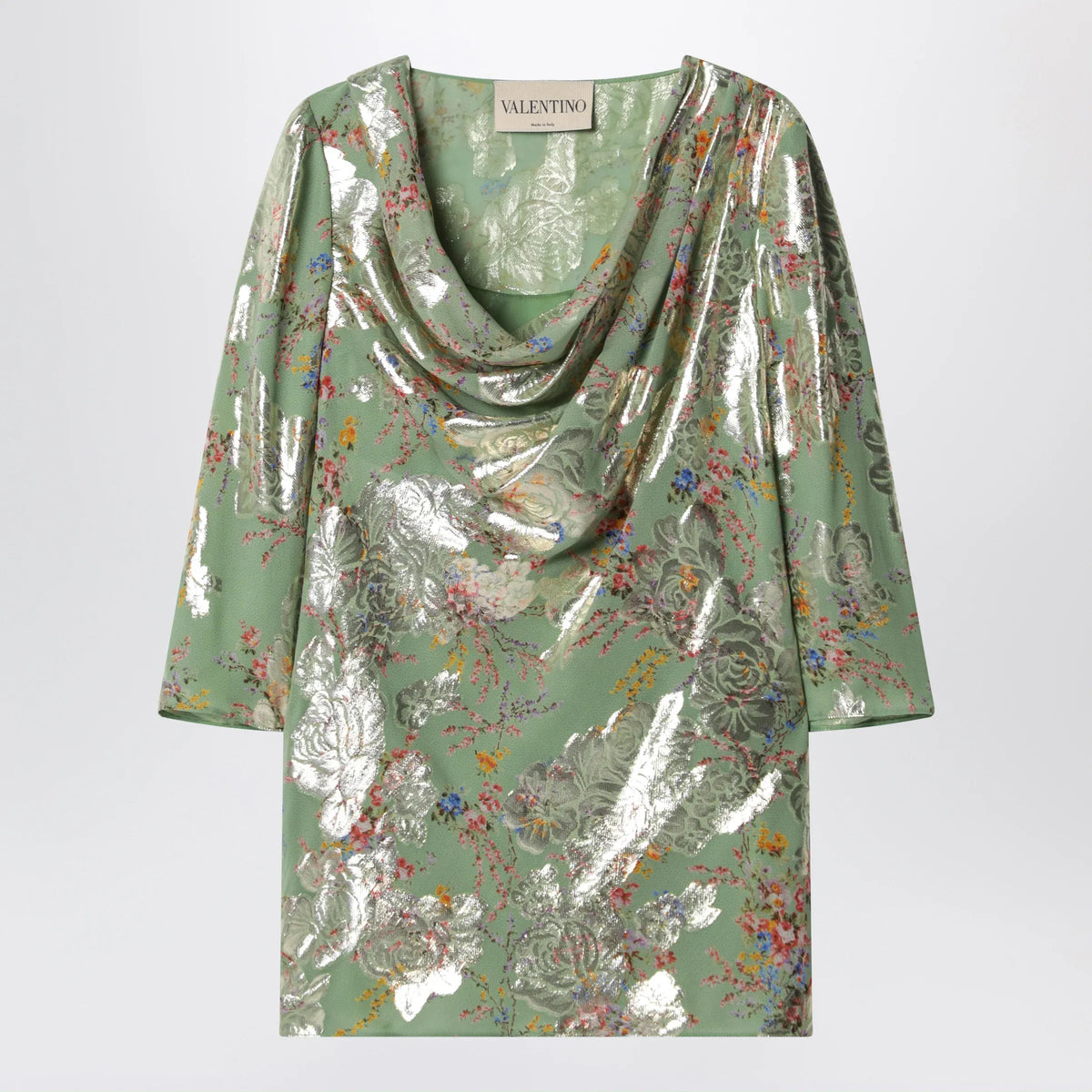 Valentino - Green printed lurex shirt