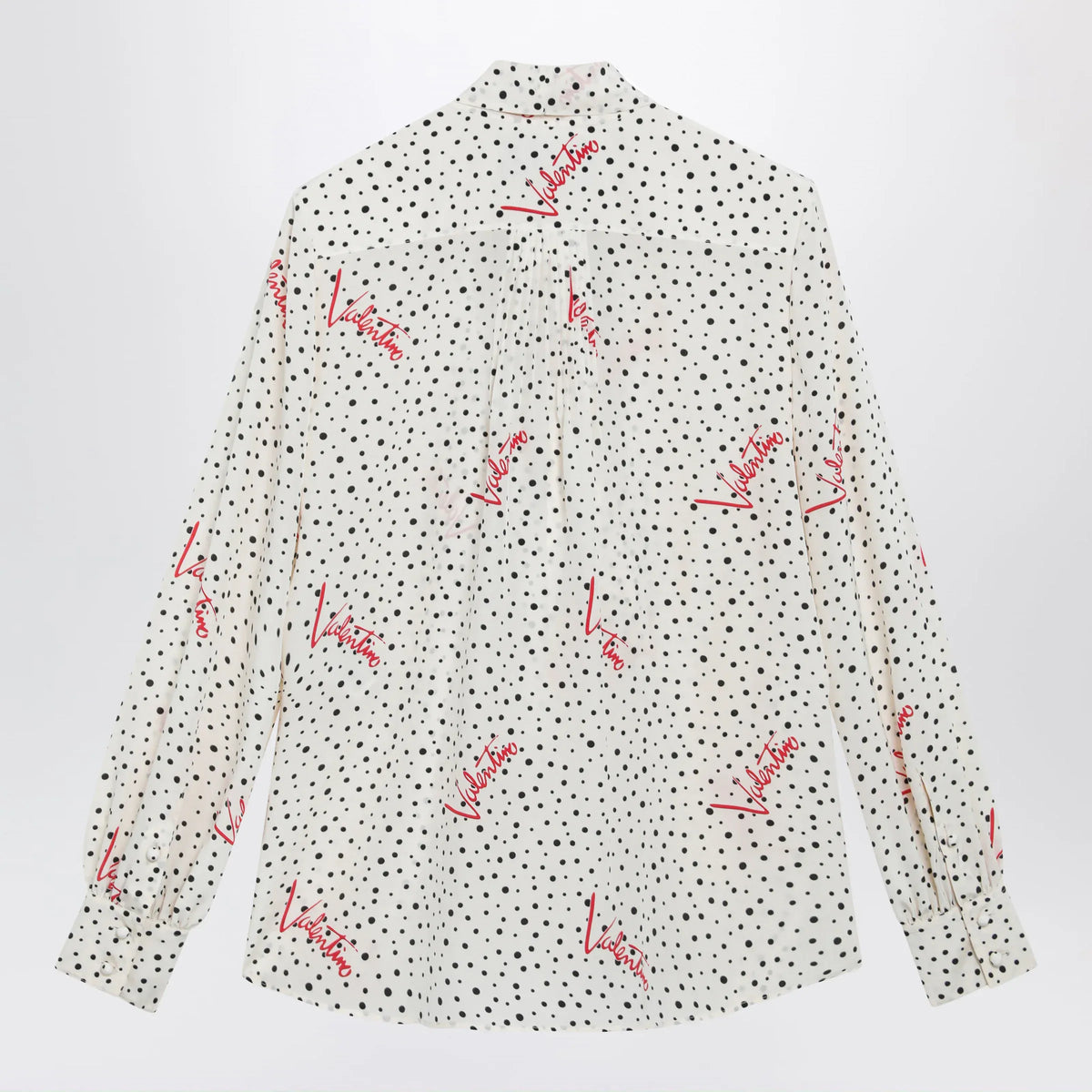 Valentino - Vanilla silk shirt with logo print