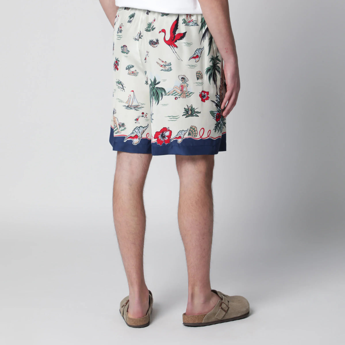 Dsquared2 - Bermuda shorts with tropical print in silk