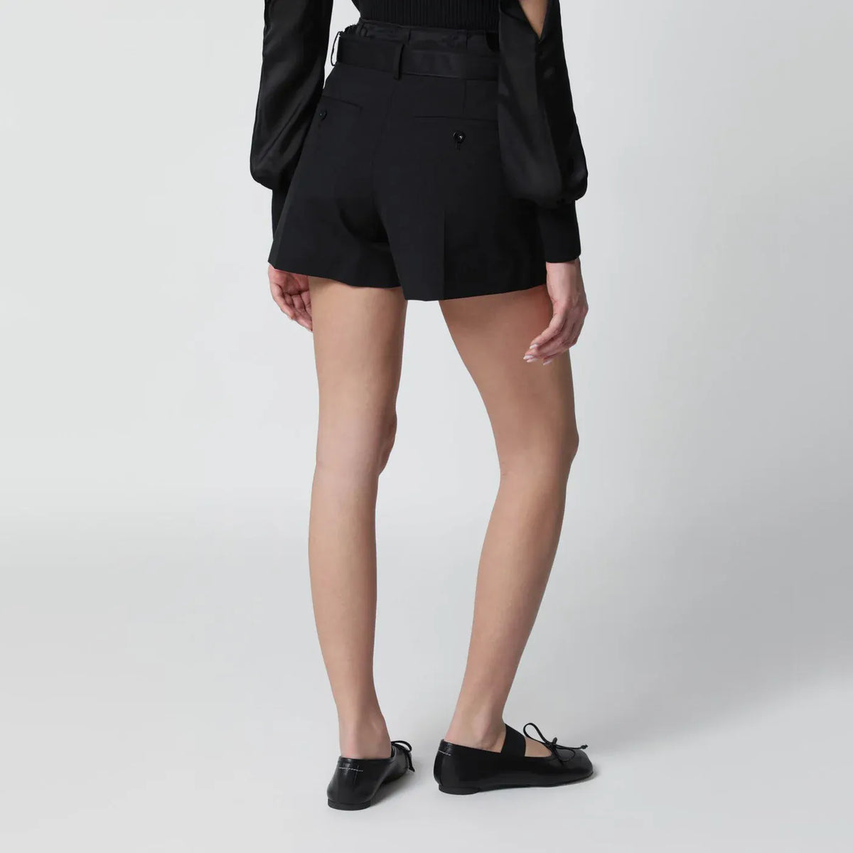 Sacai - Black wool-blend Shorts