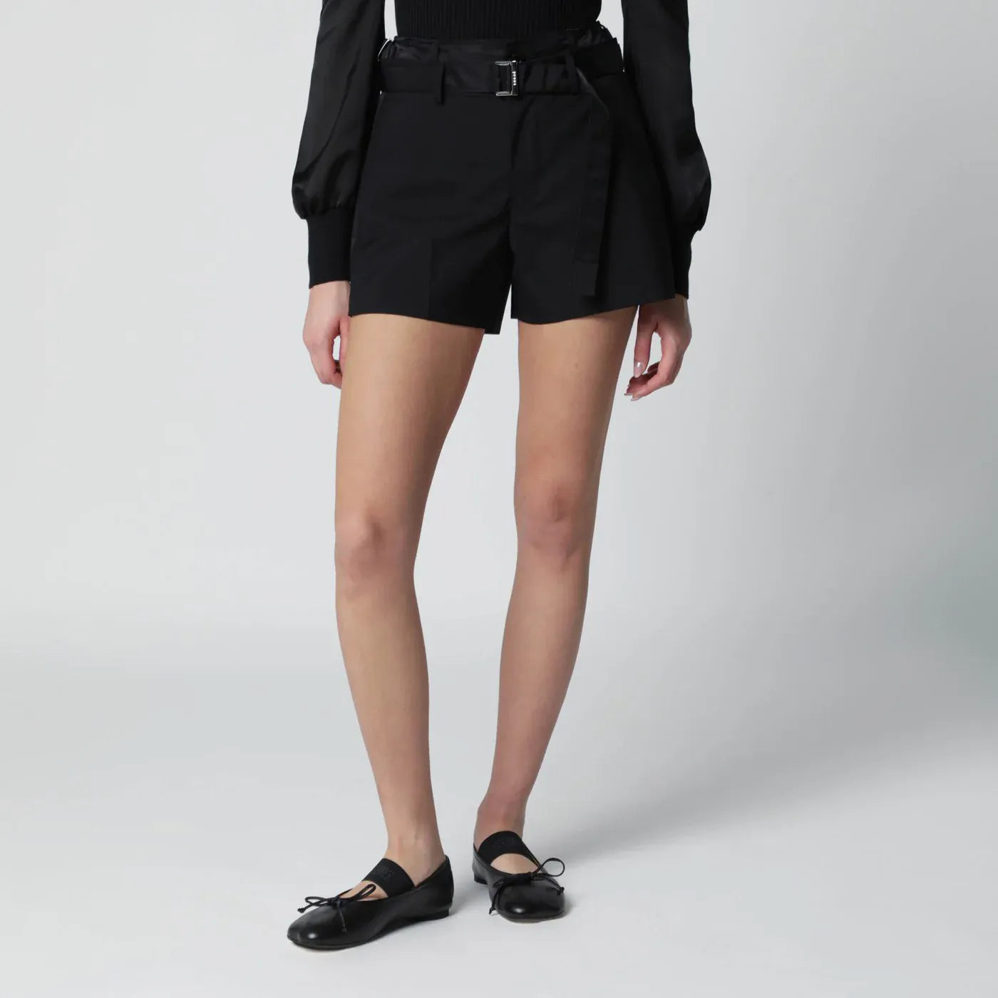Sacai - Black wool-blend Shorts