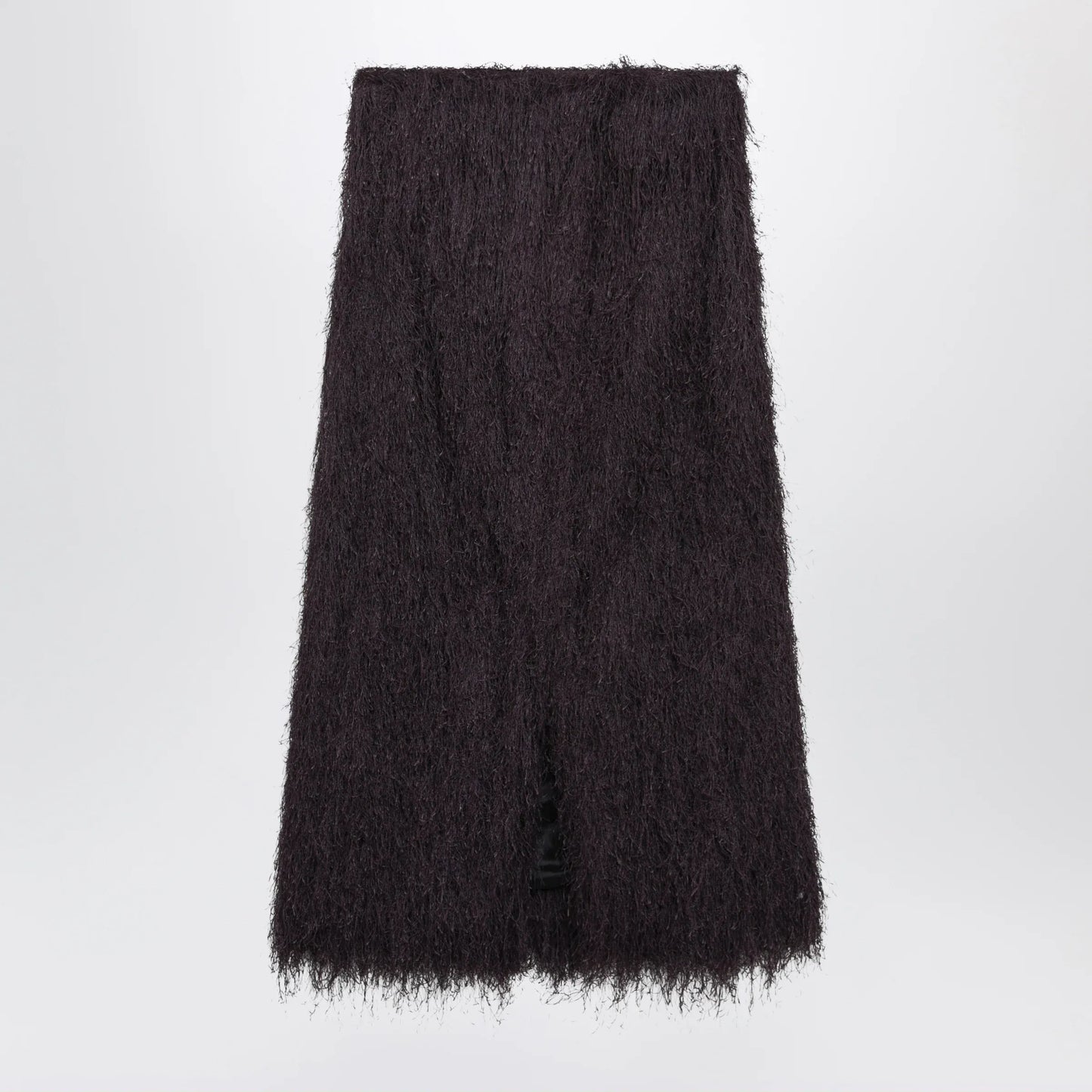 Dries Van Noten - Dark purple midi skirt with fringes