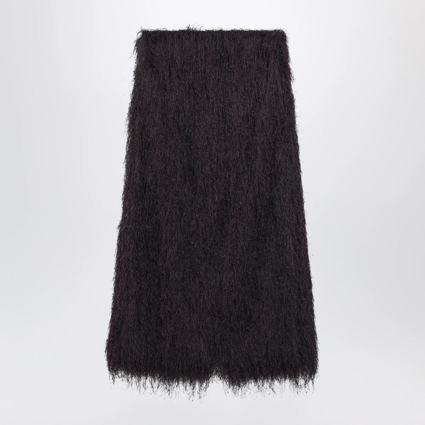 Dries Van Noten - Dark purple midi skirt with fringes