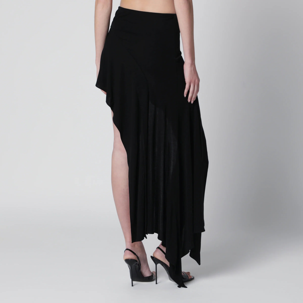 Francesco Murano - Black mini skirt with side train