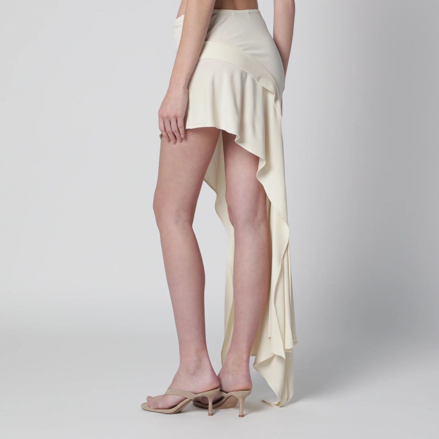 Francesco Murano - White mini skirt with side train