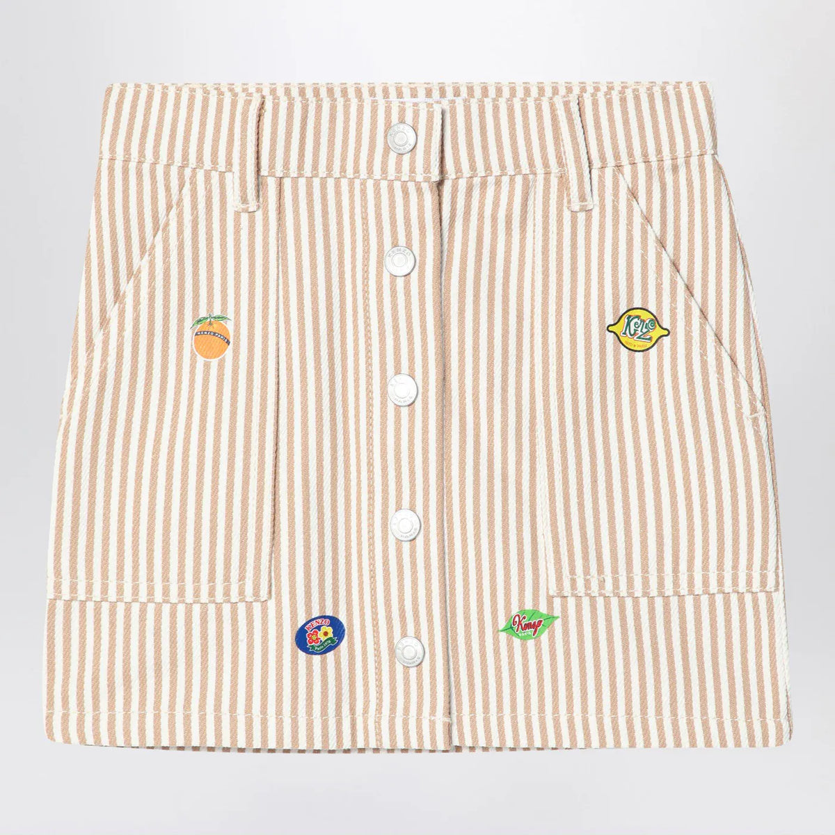 KENZO - White/sand striped mini skirt