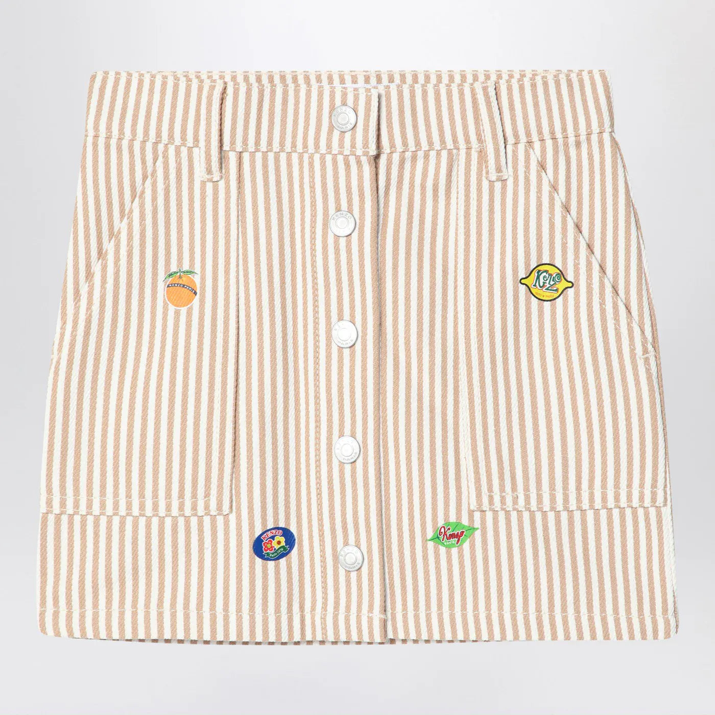 KENZO - White/sand striped mini skirt