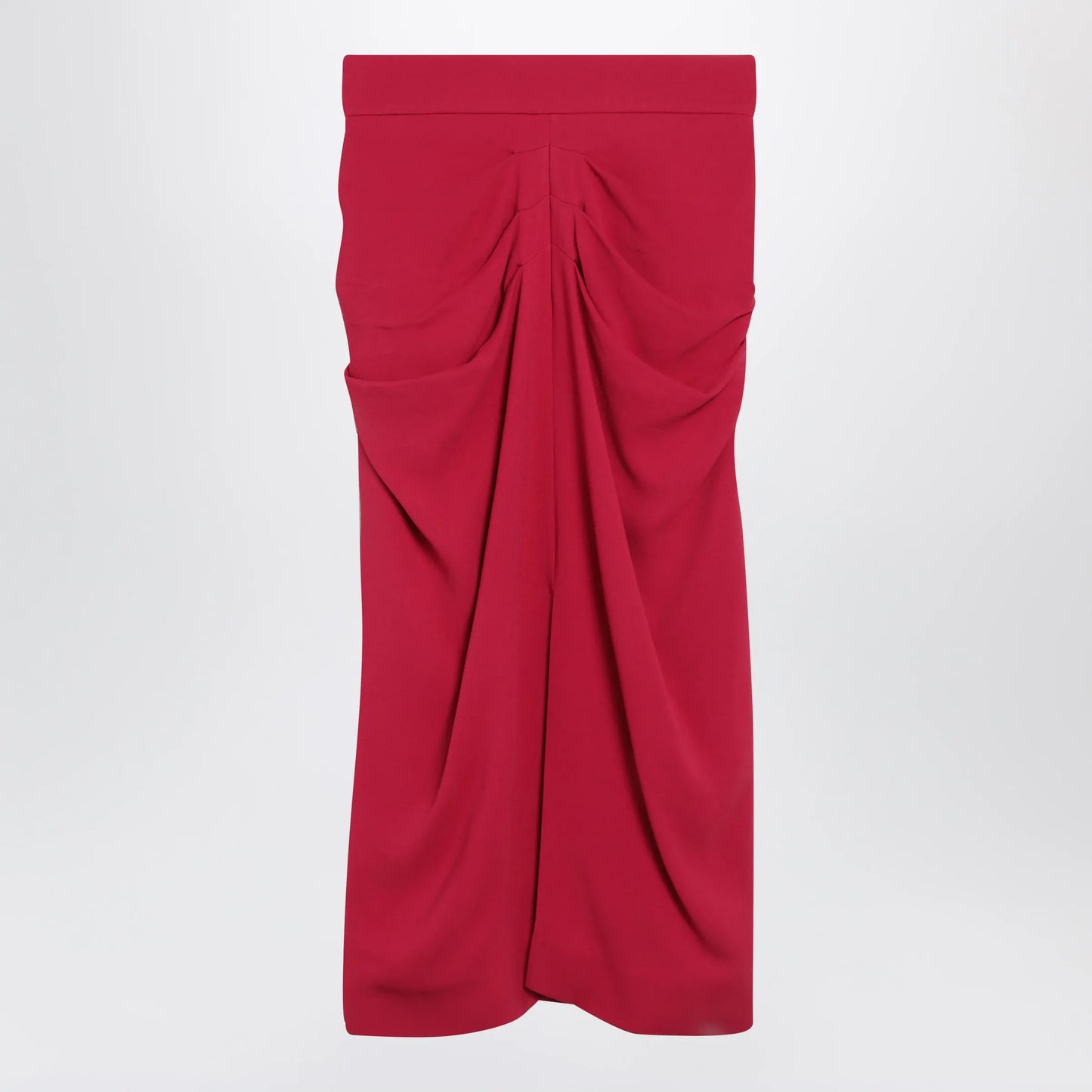 Valentino - Red midi skirt with ruched detail