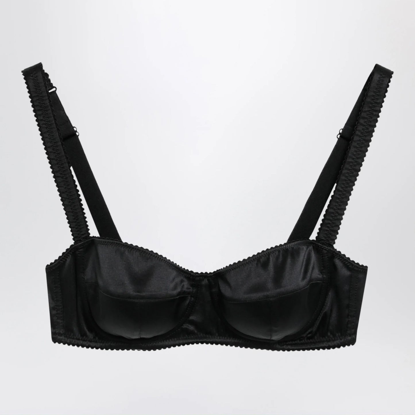 Dolce&Gabbana - Balconette bra in stretch silk satin, black