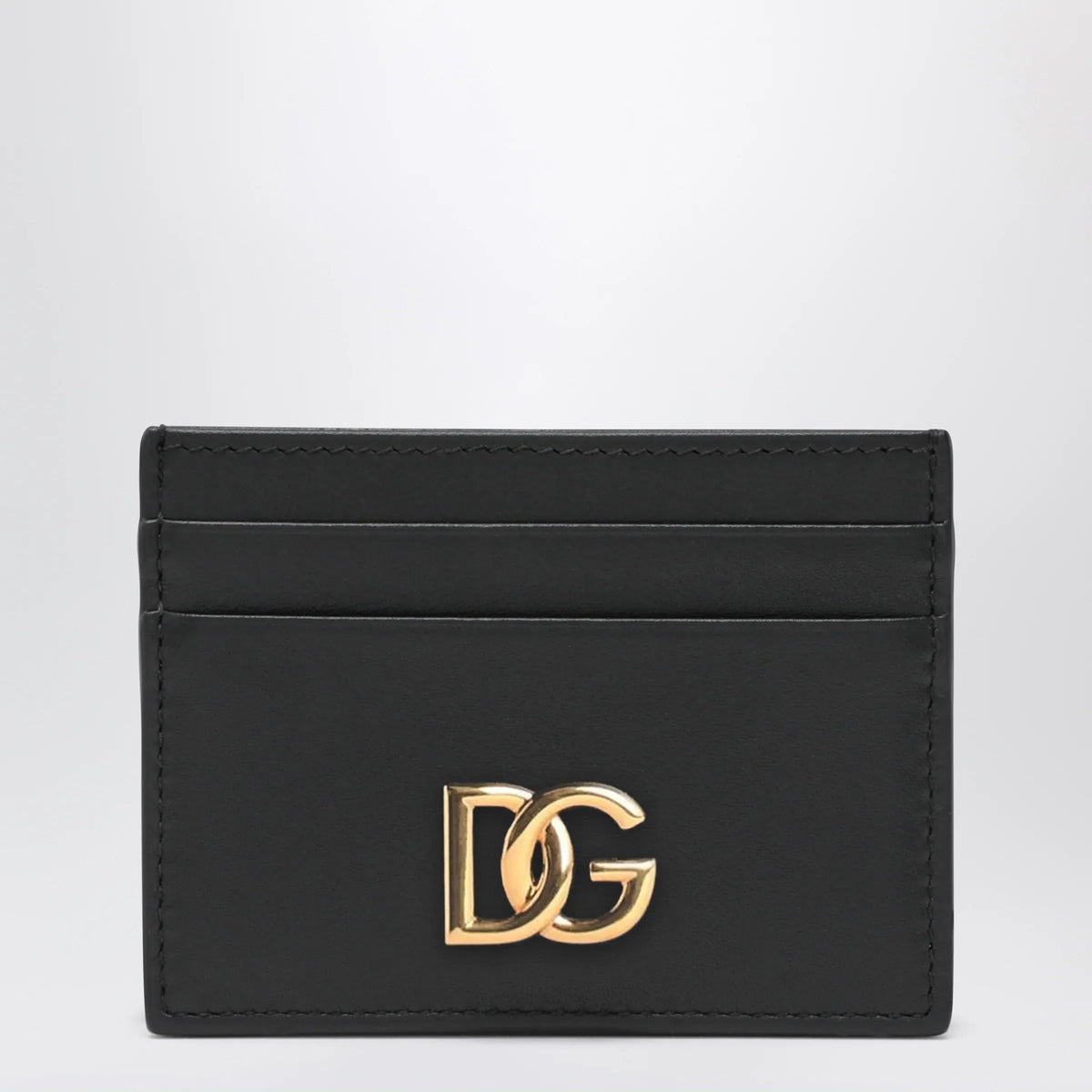 Dolce&Gabbana - Black leather card holder with DG logo
