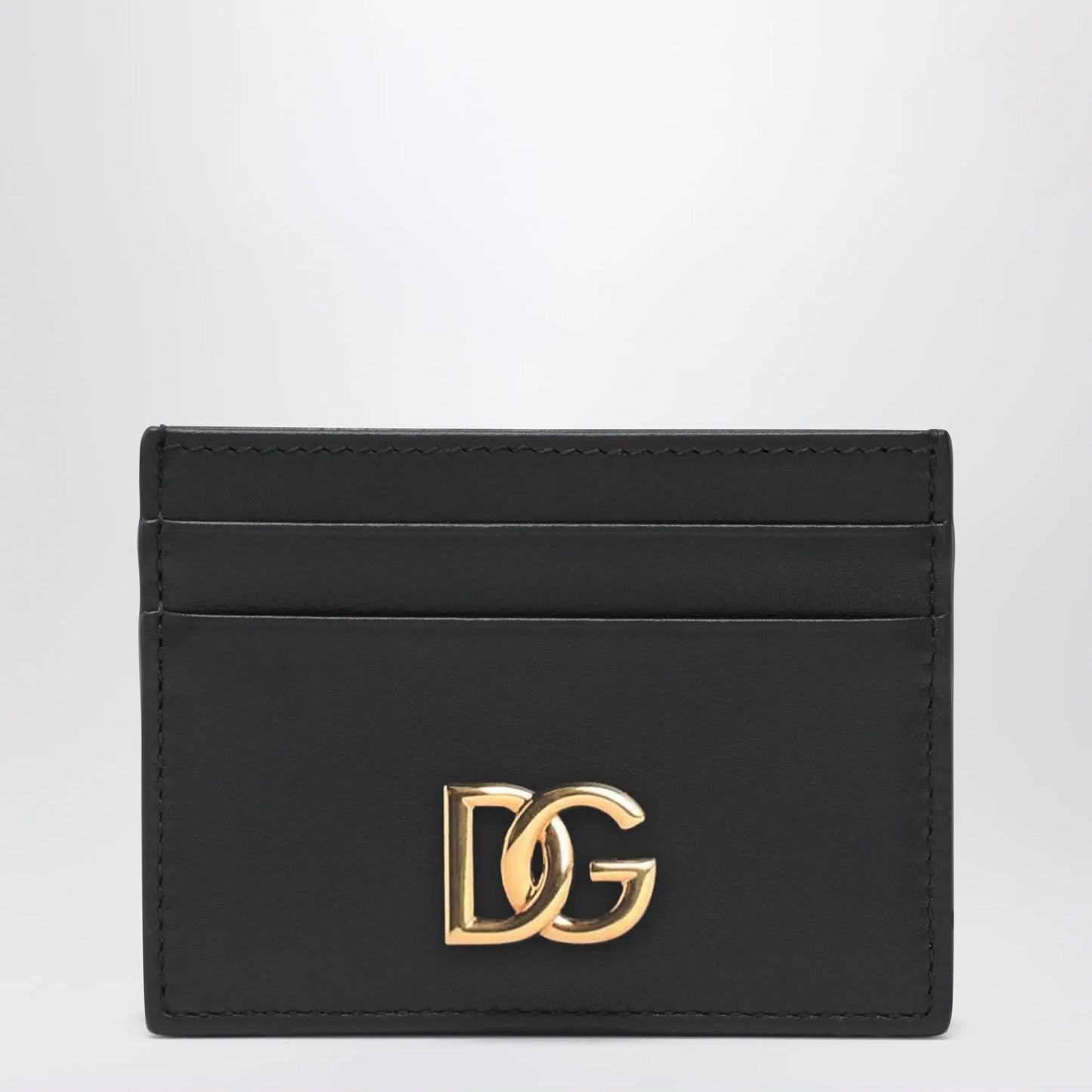 Dolce&Gabbana - Black leather card holder with DG logo