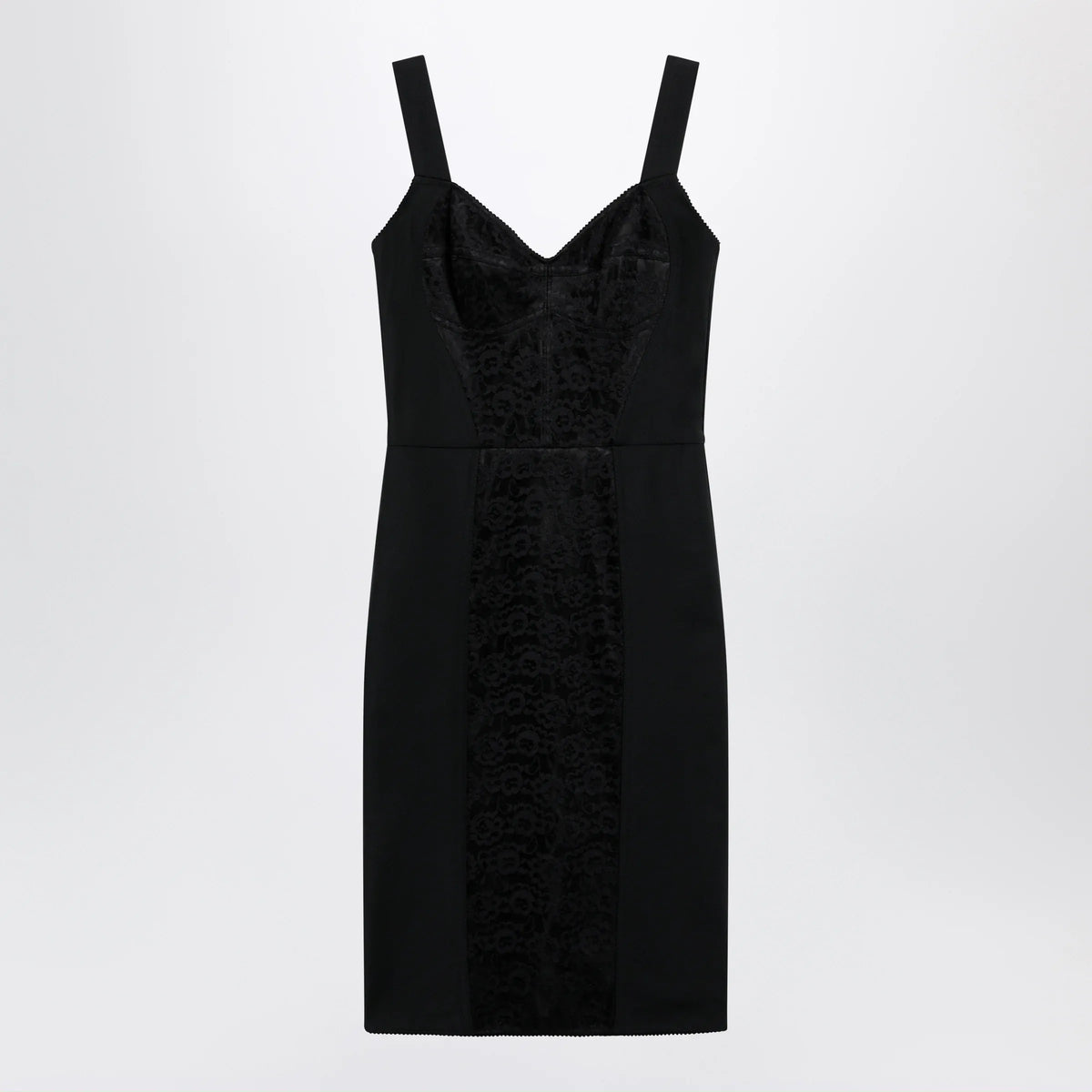 Dolce&Gabbana - Black sheath dress with lace details