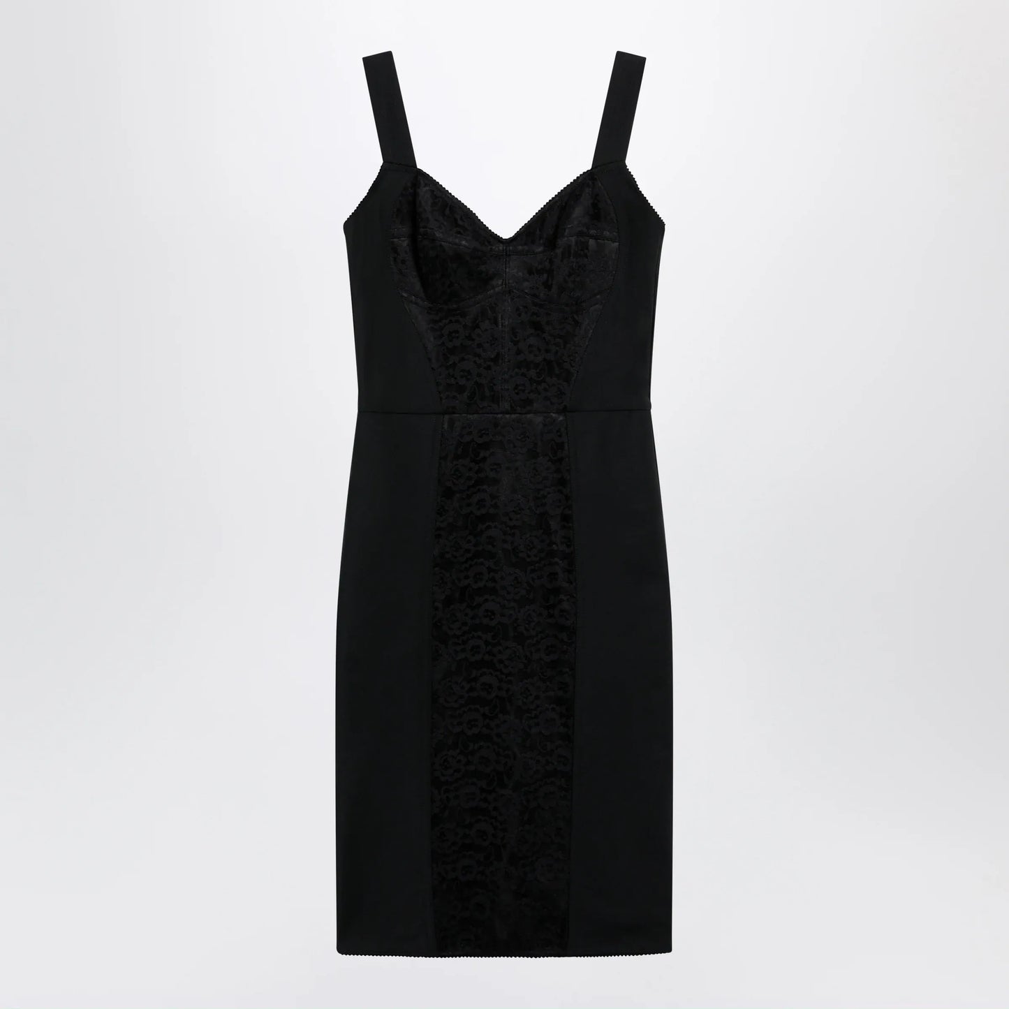 Dolce&Gabbana - Black sheath dress with lace details