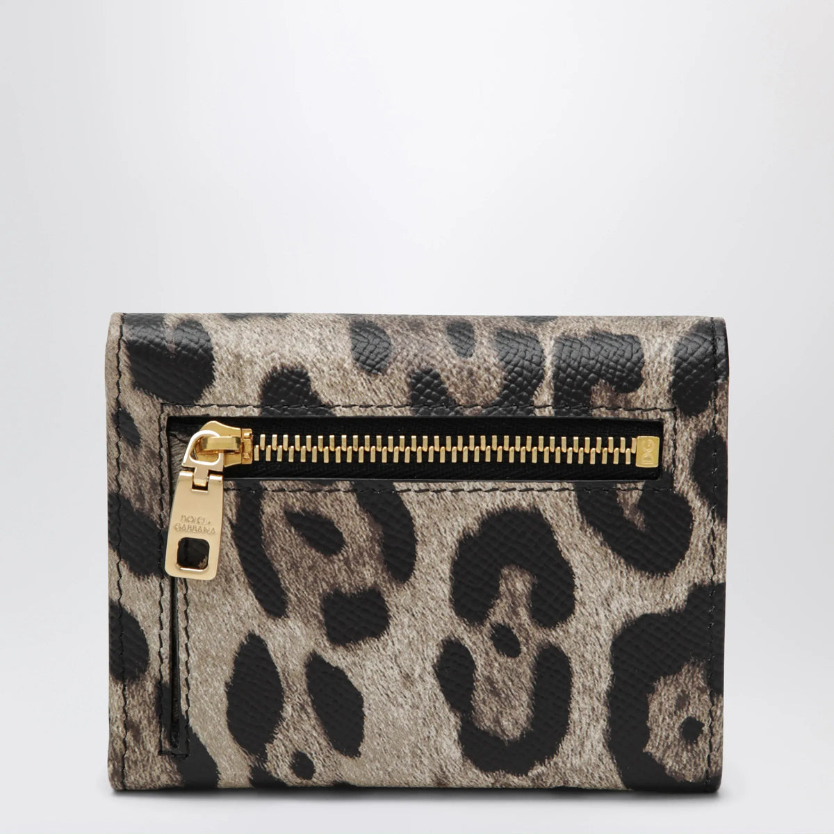 Dolce&Gabbana - Dauphine calfskin wallet with leopard print