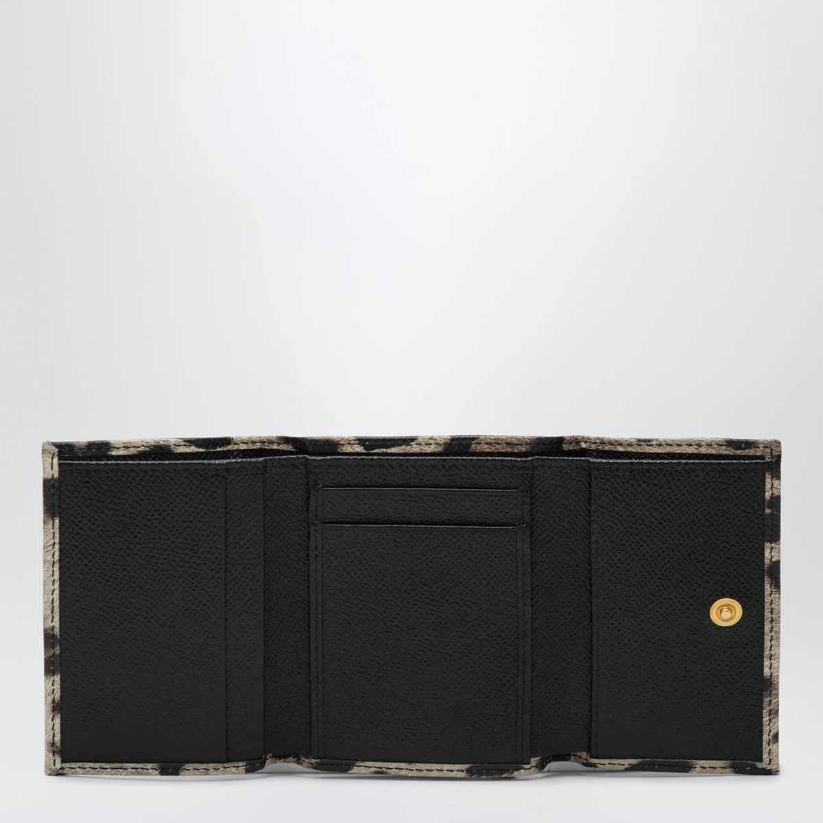 Dolce&Gabbana - Dauphine calfskin wallet with leopard print