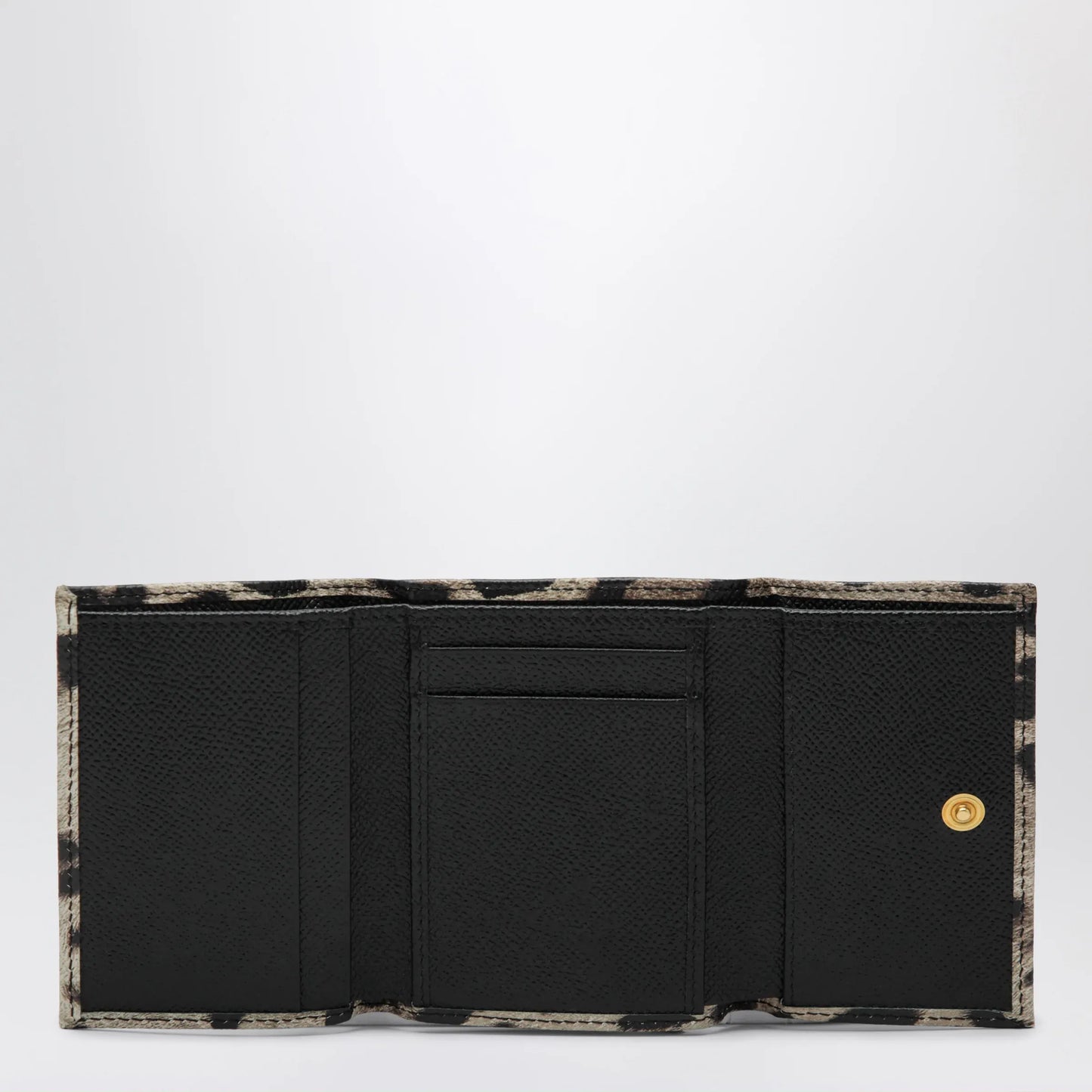 Dolce&Gabbana - Dauphine calfskin wallet with leopard print