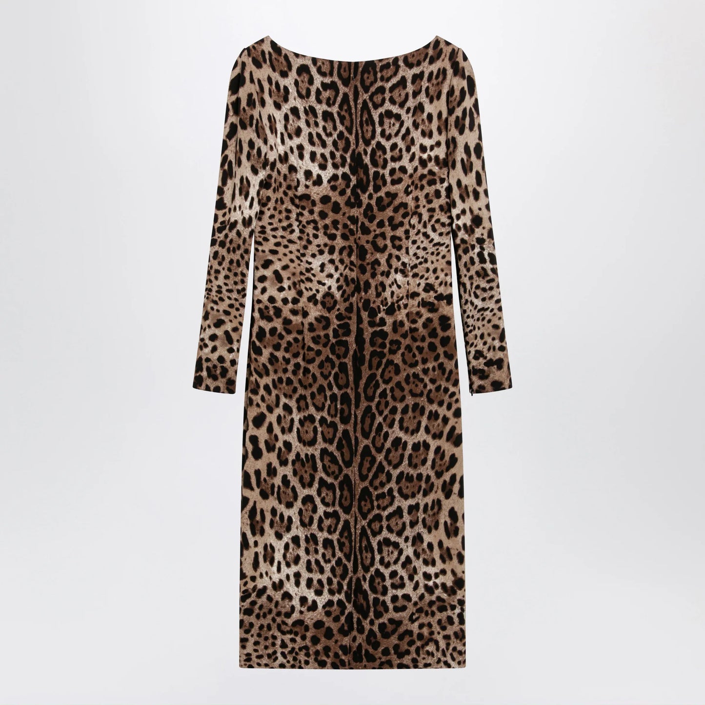 Dolce&Gabbana - Leopard-print long-sleeve dress in viscose