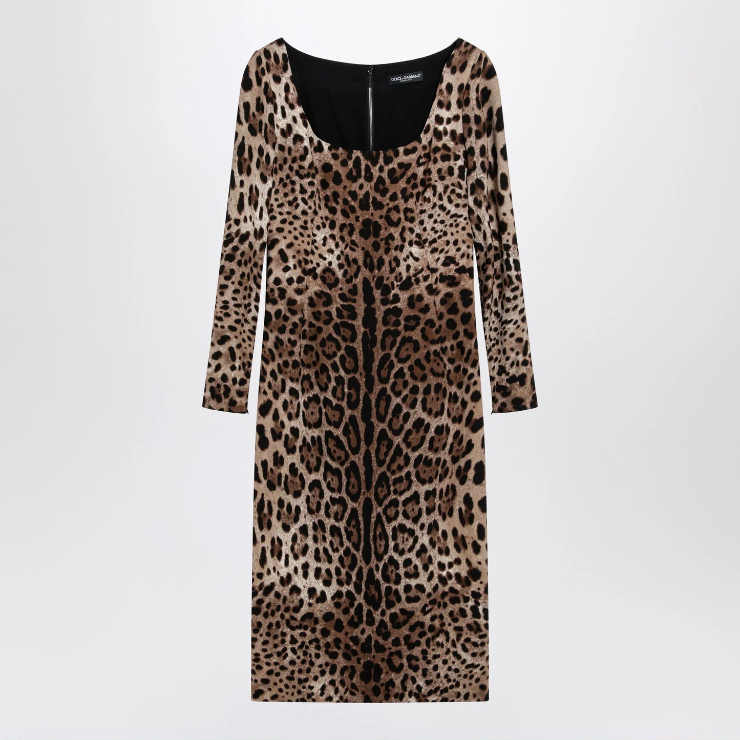 Dolce&Gabbana - Leopard-print long-sleeve dress in viscose