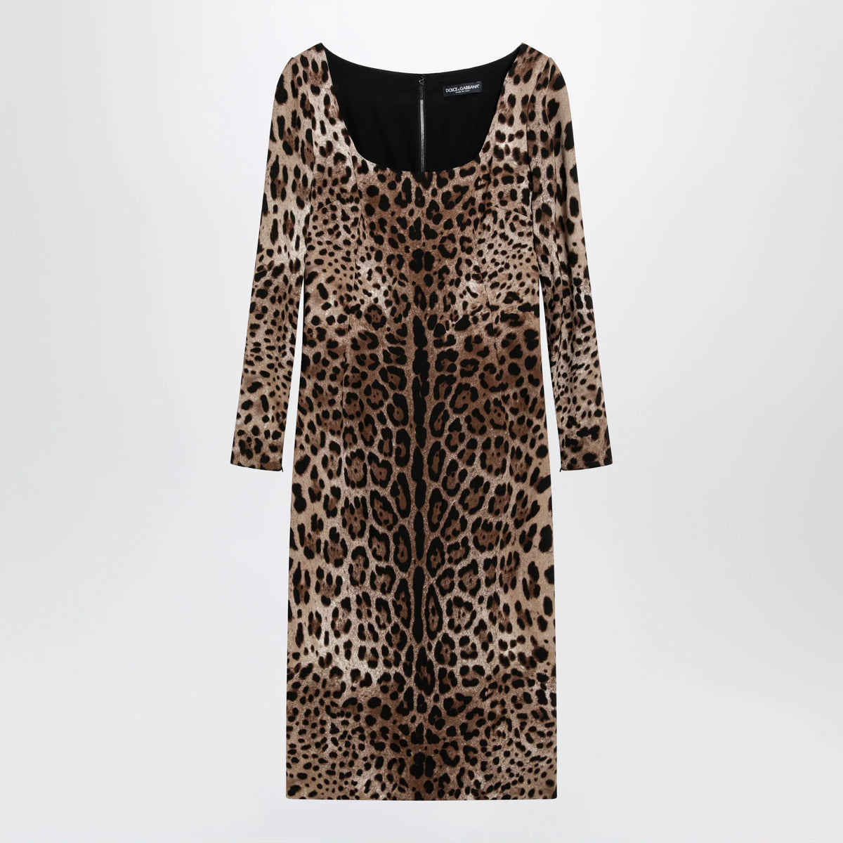 Dolce&Gabbana - Leopard-print long-sleeve dress in viscose