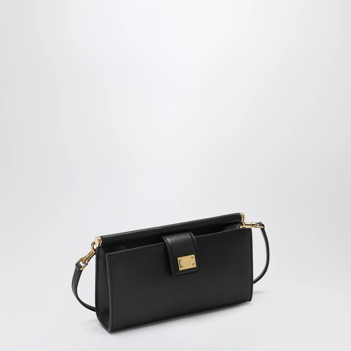 Dolce&Gabbana - Plongé calfskin leather phone bag in black