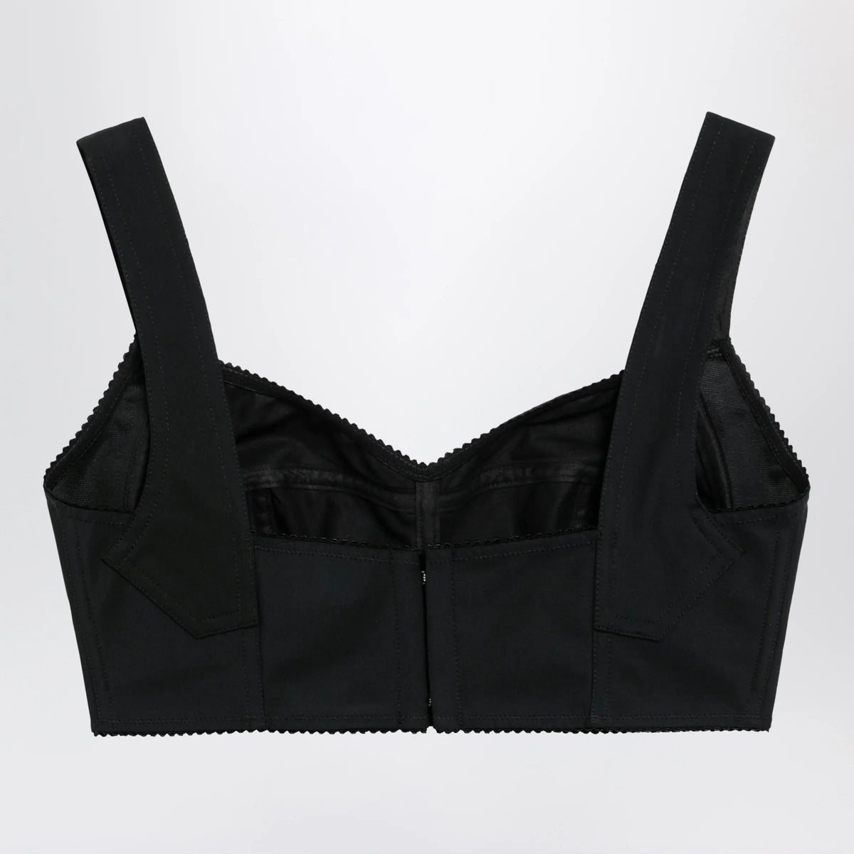Dolce&Gabbana - Satin corset-style crop bustier in black