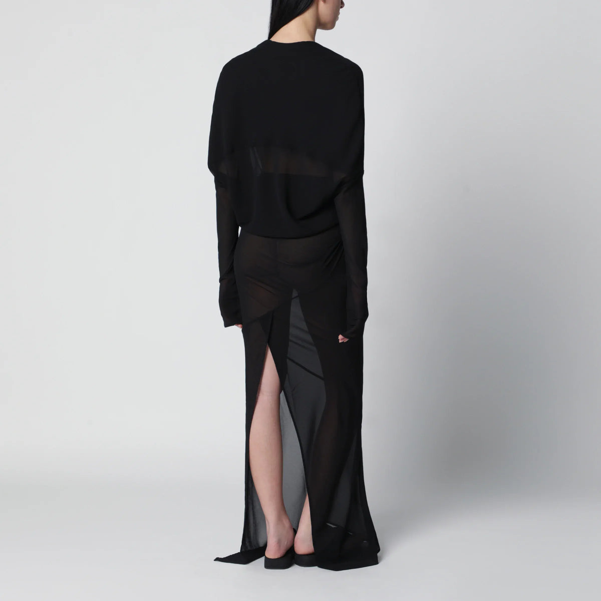 Entire Studios - Long semi-sheer black dress
