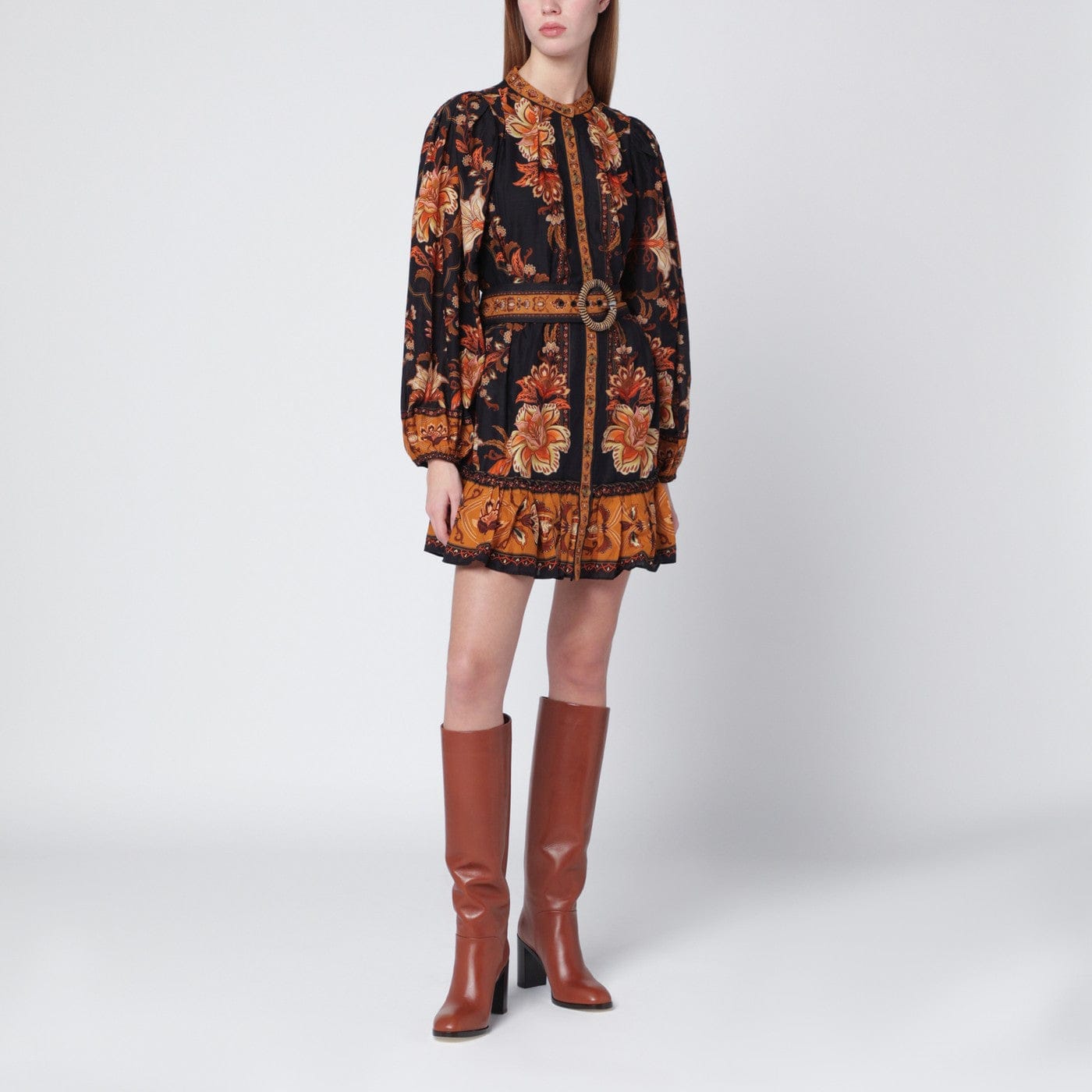 FARM Rio - Black Majestic Garden mini dress