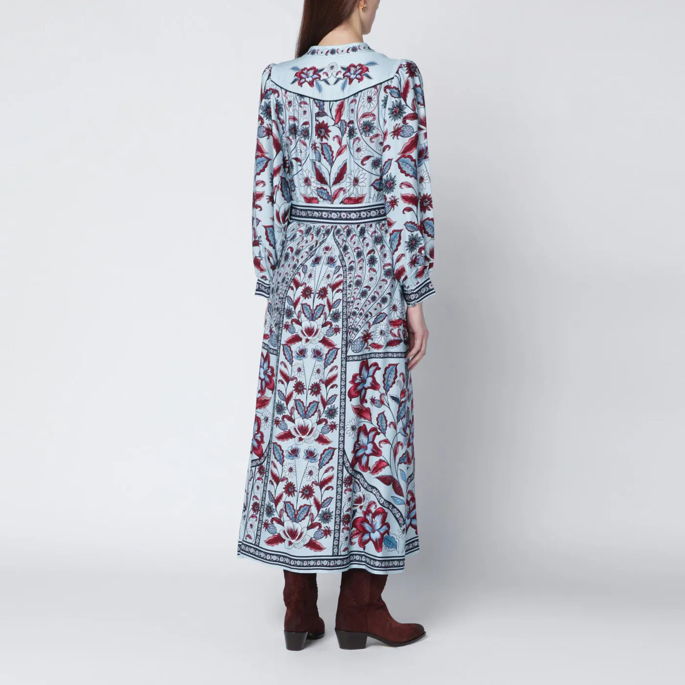 FARM Rio - Light blue midi dress with floral print